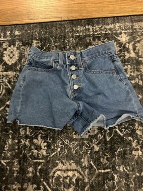 Old Navy High-Waist Button-Front Denim Shorts - Blue